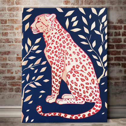 Cheetah Leopard Art Print Preppy Dorm Room Maximalist Trendy, Canvas Print Wall Art, Wall Decor, Painting Canvas