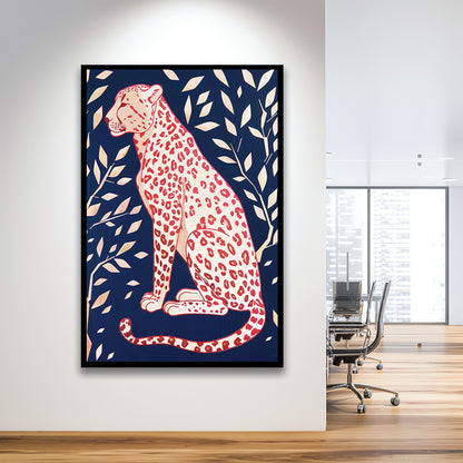Cheetah Leopard Art Print Preppy Dorm Room Maximalist Trendy, Framed Art Print Wall Decor, Picture Framed