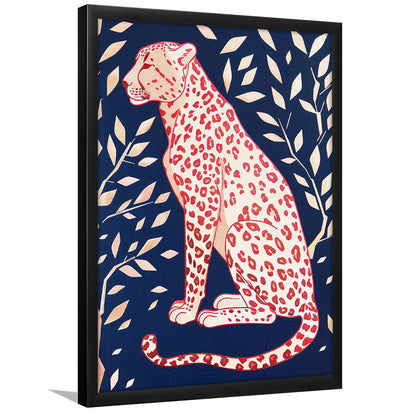 Cheetah Leopard Art Print Preppy Dorm Room Maximalist Trendy, Framed Art Print Wall Decor, Picture Framed