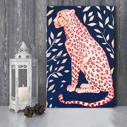 Cheetah Leopard Art Print Preppy Dorm Room Maximalist Trendy, Canvas Print Wall Art, Wall Decor, Painting Canvas