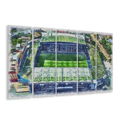 Chelsea FC, Stamford Bridge Painting Stadium Watercolor, Sport Art, Extra Large Canvas Print Wall Art