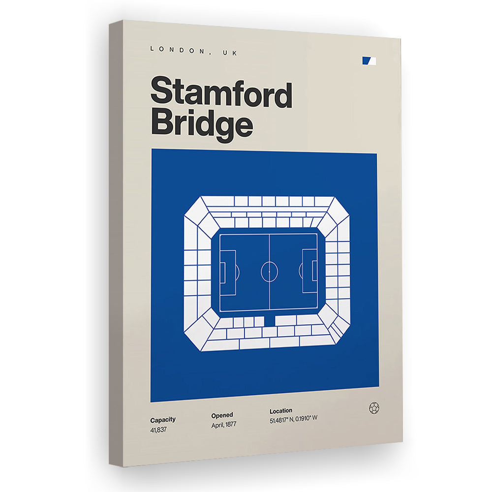 Chelsea Football Stadium Print, Stamford Bridge Stadium Print, Fan Gifts, Sport Art, Canvas Print Wall Art