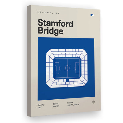 Chelsea Football Stadium Print, Stamford Bridge Stadium Print, Fan Gifts, Sport Art, Canvas Print Wall Art