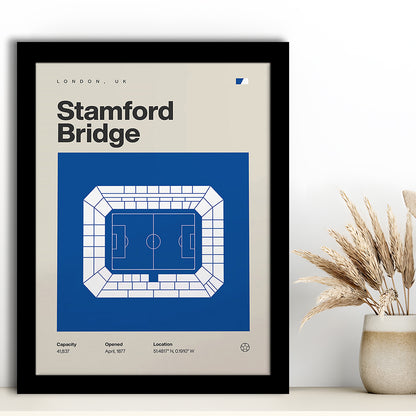 Chelsea Football Stadium Print, Stamford Bridge Stadium Print, Gifts for him, Sport Art, Framed Art Print Wall Decor