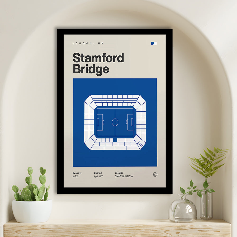 Chelsea Football Stadium Print, Stamford Bridge Stadium Print, Gifts for him, Sport Art, Framed Art Print Wall Decor