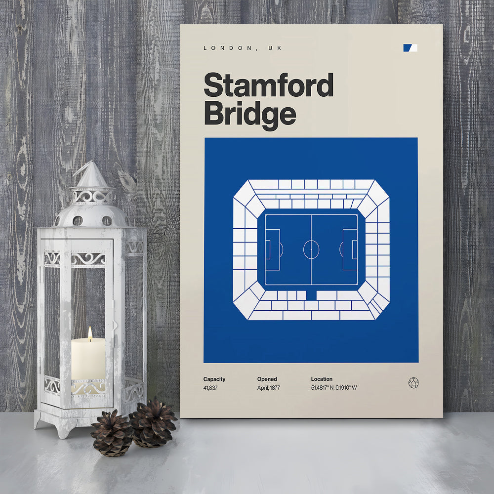 Chelsea Football Stadium Print, Stamford Bridge Stadium Print, Fan Gifts, Sport Art, Canvas Print Wall Art