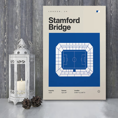 Chelsea Football Stadium Print, Stamford Bridge Stadium Print, Fan Gifts, Sport Art, Canvas Print Wall Art