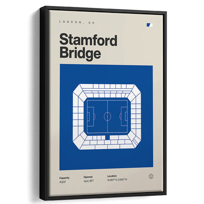 Chelsea Football Stadium Print, Stamford Bridge Stadium Print, Man Cave Gift, Floating Framed Canvas Print Wall Art