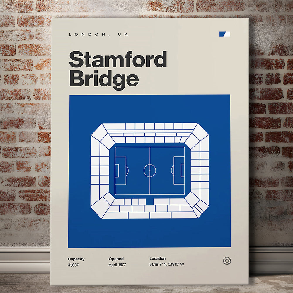 Chelsea Football Stadium Print, Stamford Bridge Stadium Print, Fan Gifts, Sport Art, Canvas Print Wall Art