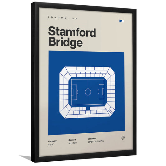 Chelsea Football Stadium Print, Stamford Bridge Stadium Print, Gifts for him, Sport Art, Framed Art Print Wall Decor