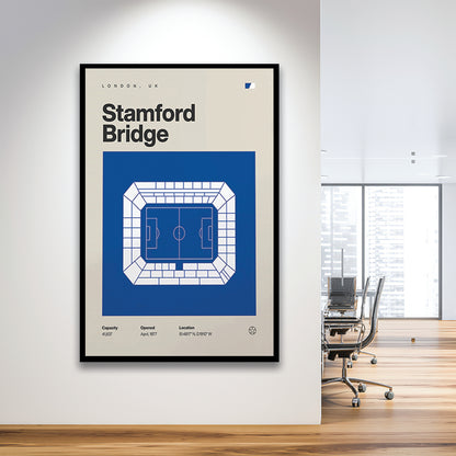 Chelsea Football Stadium Print, Stamford Bridge Stadium Print, Gifts for him, Sport Art, Framed Art Print Wall Decor