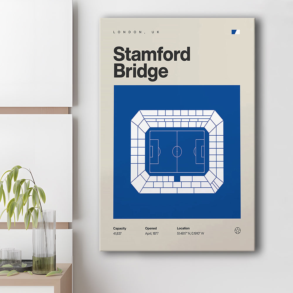 Chelsea Football Stadium Print, Stamford Bridge Stadium Print, Fan Gifts, Sport Art, Canvas Print Wall Art