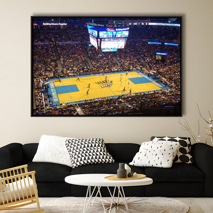 Chesapeake Energy Arena Oklahoma, Stadium Canvas, Sport Art, Framed Canvas Print Wall Art, Floating Frame