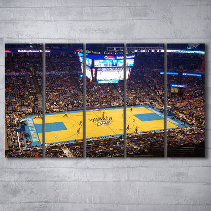 Chesapeake Energy Arena Oklahoma, Stadium Canvas, Sport Art, 5 Panel B, Extra Large Canvas, Canvas Print Wall Art
