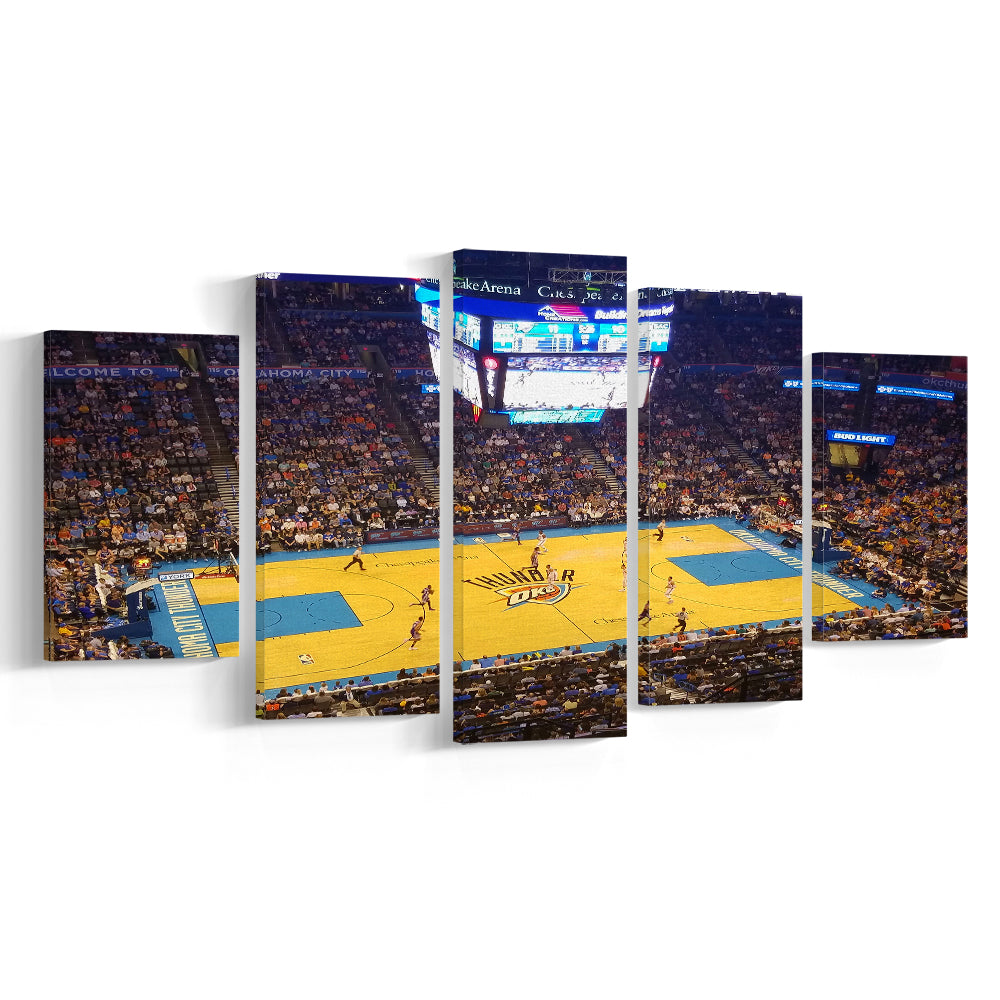 Chesapeake Energy Arena Oklahoma, Stadium Canvas, Sport Art, Gift for him, 5 Panel, Large Canvas, Canvas Print Wall Art