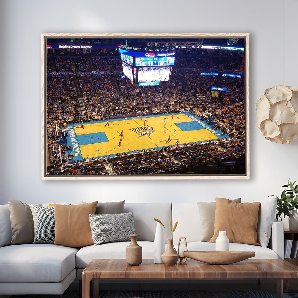 Chesapeake Energy Arena Oklahoma, Stadium Canvas, Sport Art, Framed Canvas Print Wall Art, Floating Frame