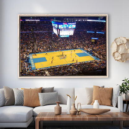 Chesapeake Energy Arena Oklahoma, Stadium Canvas, Sport Art, Framed Canvas Print Wall Art, Floating Frame
