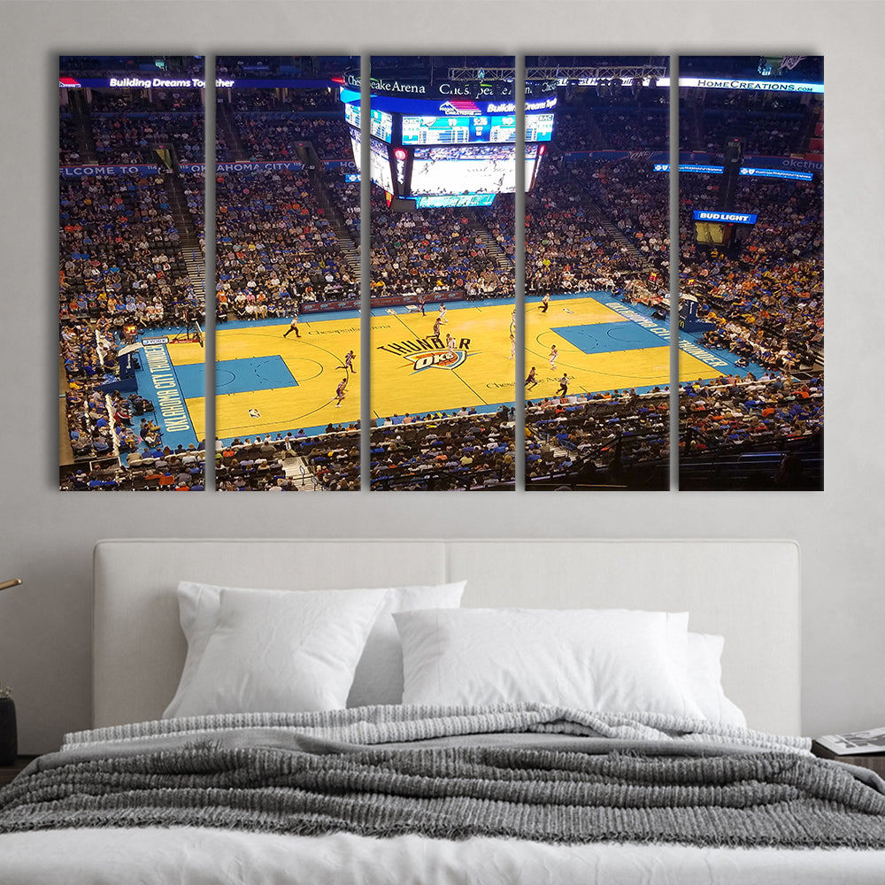 Chesapeake Energy Arena Oklahoma, Stadium Canvas, Sport Art, 5 Panel B, Extra Large Canvas, Canvas Print Wall Art
