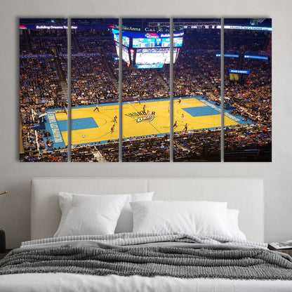 Chesapeake Energy Arena Oklahoma, Stadium Canvas, Sport Art, 5 Panel B, Extra Large Canvas, Canvas Print Wall Art