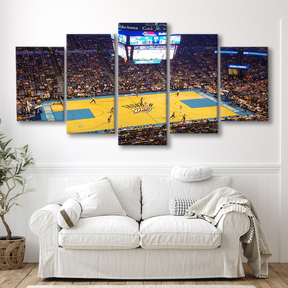 Chesapeake Energy Arena Oklahoma, Stadium Canvas, Sport Art, Gift for him, 5 Panel, Large Canvas, Canvas Print Wall Art