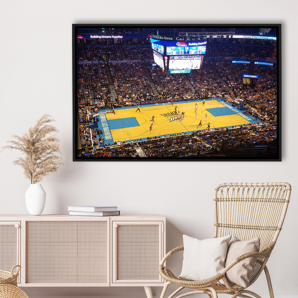 Chesapeake Energy Arena Oklahoma, Stadium Canvas, Sport Art, Framed Canvas Print Wall Art, Floating Frame