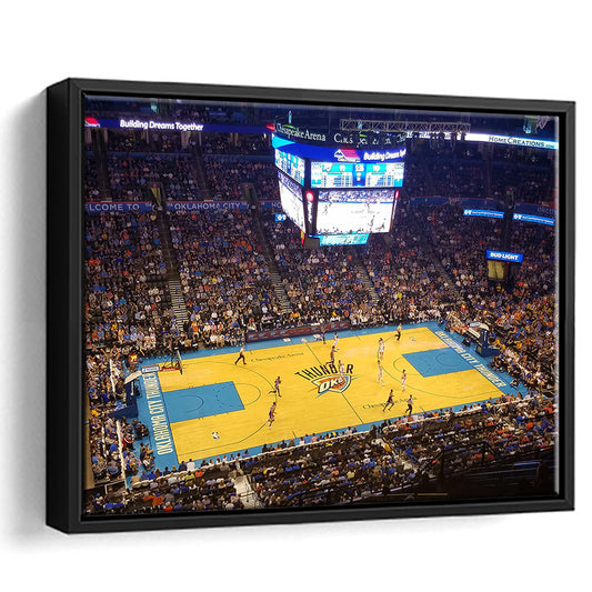 Chesapeake Energy Arena Oklahoma, Stadium Canvas, Sport Art, Framed Canvas Print Wall Art, Floating Frame
