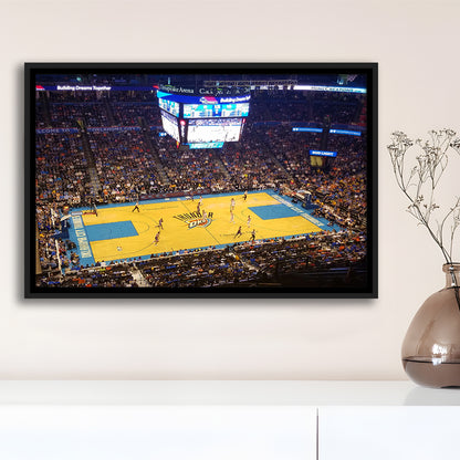 Chesapeake Energy Arena Oklahoma, Stadium Canvas, Sport Art, Framed Canvas Print Wall Art, Floating Frame