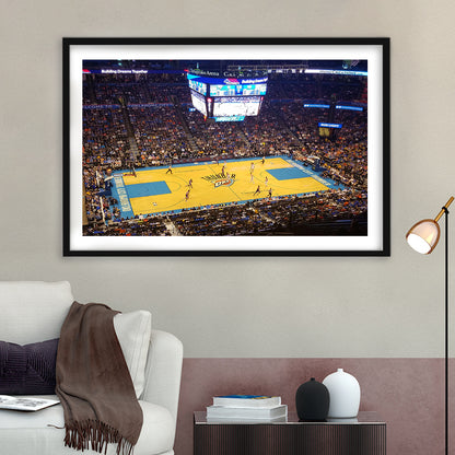 Chesapeake Energy Arena Oklahoma, Stadium Canvas, Sport Art, Gift for him, White Border Framed Art Print Wall Decor