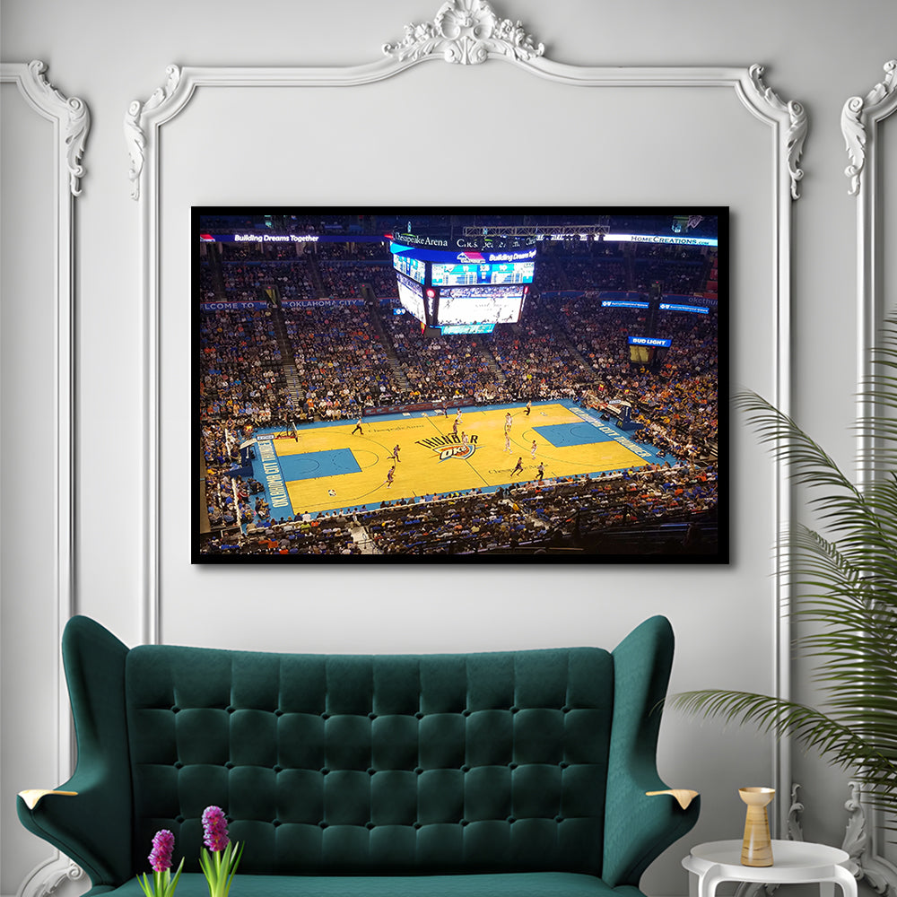 Chesapeake Energy Arena Oklahoma, Stadium Canvas, Sport Art, Gift for him, Framed Art Print Wall Decor, Picture Framed