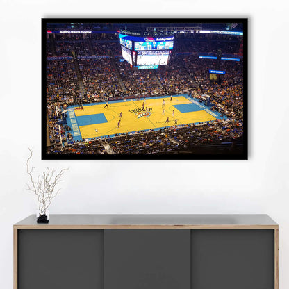 Chesapeake Energy Arena Oklahoma, Stadium Canvas, Sport Art, Gift for him, Framed Art Print Wall Decor, Picture Framed