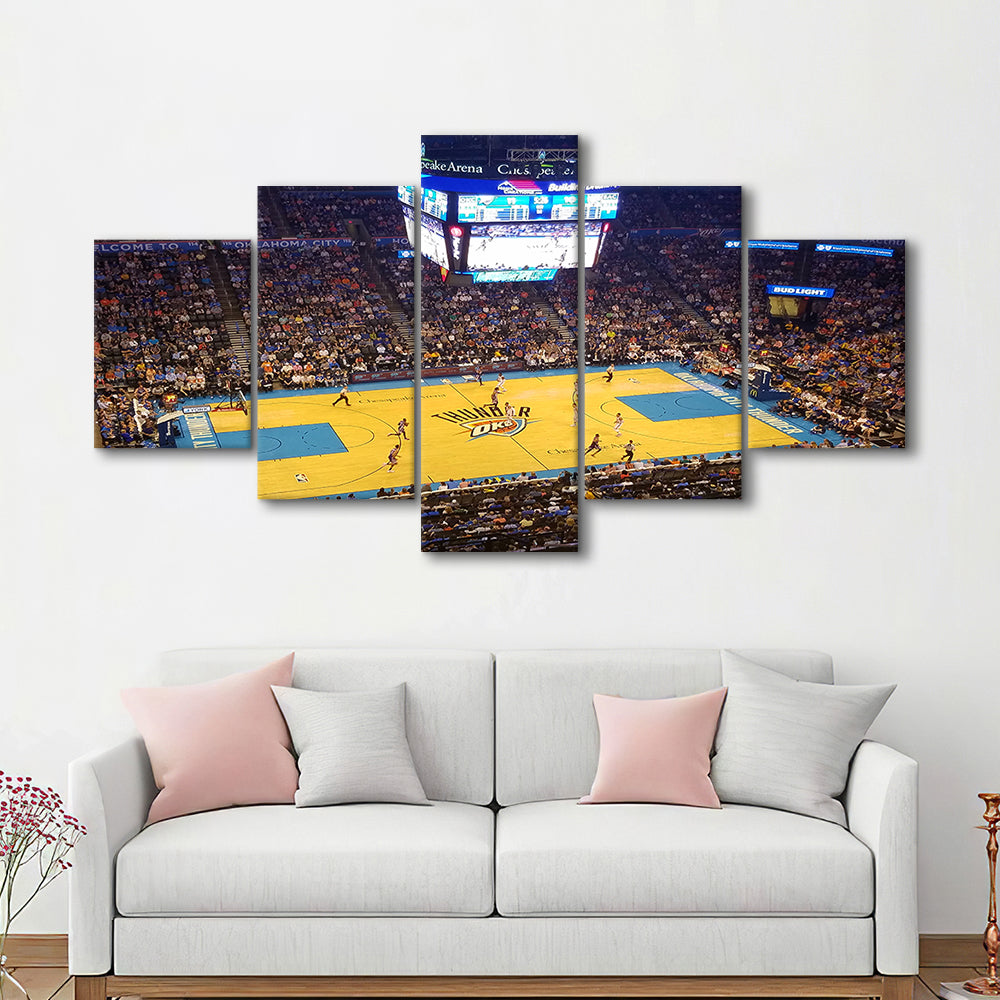 Chesapeake Energy Arena Oklahoma, Stadium Canvas, Sport Art, Gift for him, 5 Panel, Large Canvas, Canvas Print Wall Art