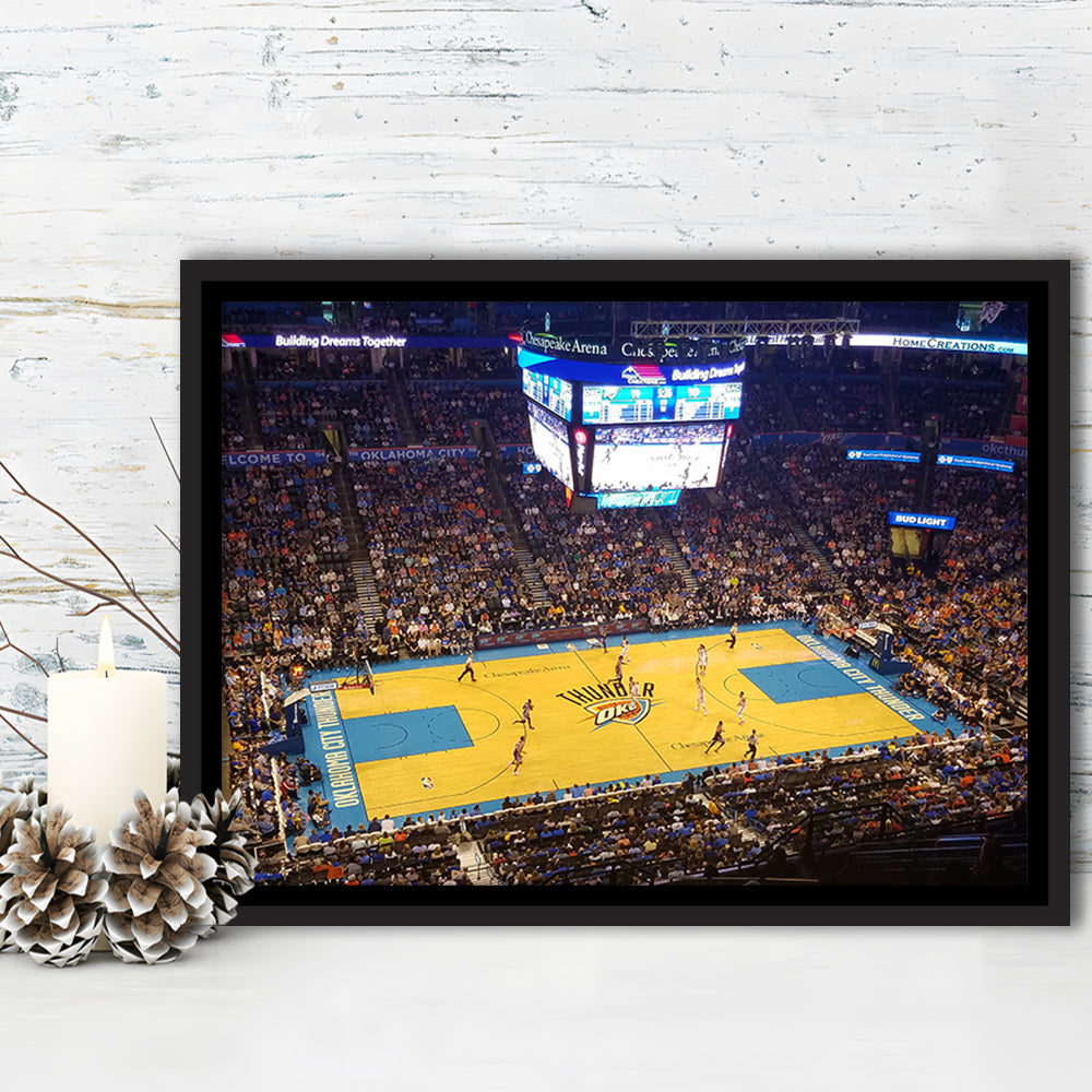 Chesapeake Energy Arena Oklahoma, Stadium Canvas, Sport Art, Framed Canvas Print Wall Art, Floating Frame