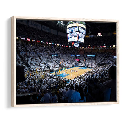 Chesapeake Energy Arena Playoffs, Stadium Canvas, Sport Art, Framed Canvas Print Wall Art, Floating Frame