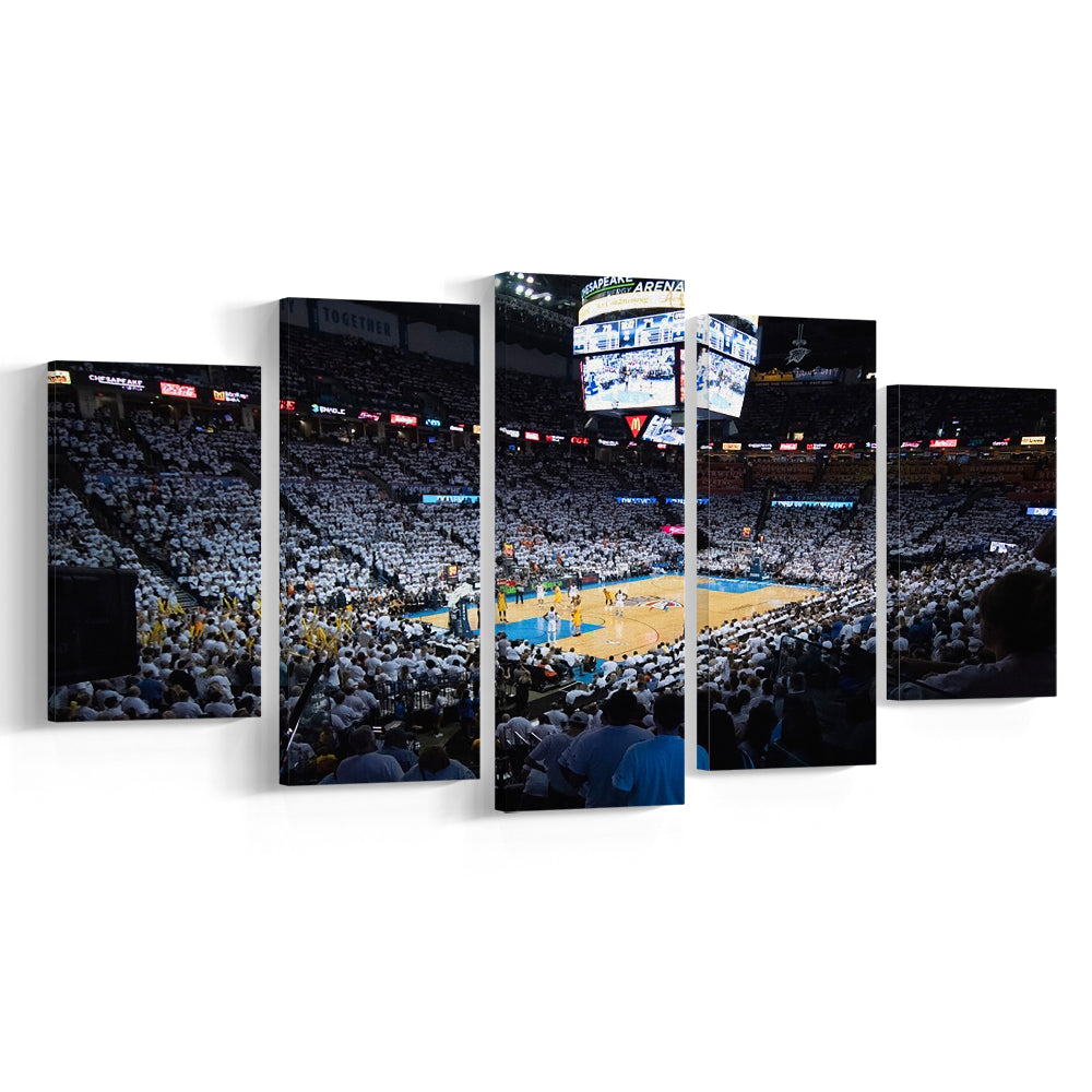 Chesapeake Energy Arena Playoffs, Stadium Canvas, Sport Art, Gift for him, 5 Panel, Large Canvas, Canvas Print Wall Art