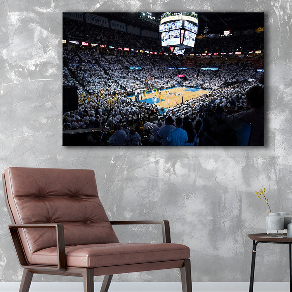 Chesapeake Energy Arena Playoffs, Stadium Canvas, Sport Art, Gift for him, Man Cave Decor, Art Print, Canvas Print Wall Art
