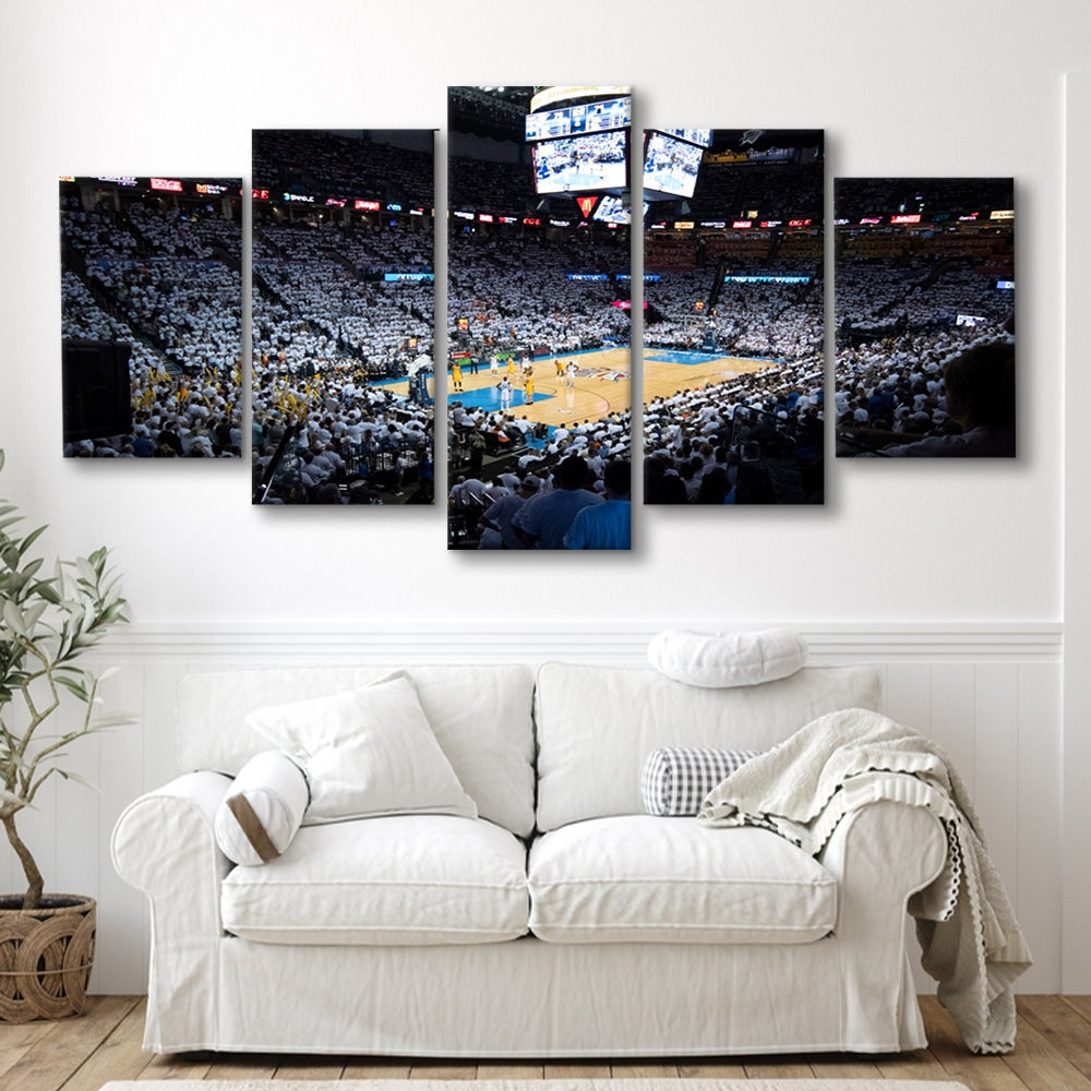 Chesapeake Energy Arena Playoffs, Stadium Canvas, Sport Art, Gift for him, 5 Panel, Large Canvas, Canvas Print Wall Art