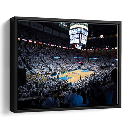 Chesapeake Energy Arena Playoffs, Stadium Canvas, Sport Art, Framed Canvas Print Wall Art, Floating Frame