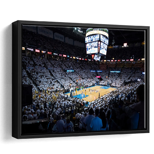 Chesapeake Energy Arena Playoffs, Stadium Canvas, Sport Art, Framed Canvas Print Wall Art, Floating Frame