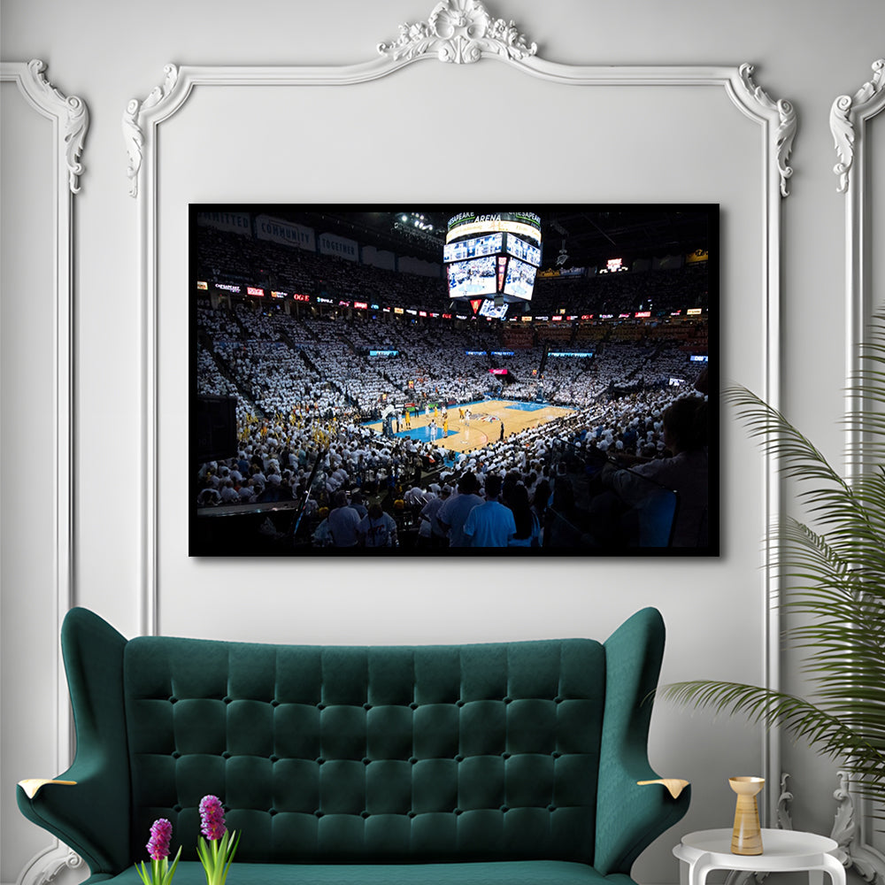Chesapeake Energy Arena Playoffs, Stadium Canvas, Sport Art, Gift for him, Framed Art Print Wall Decor, Picture Framed
