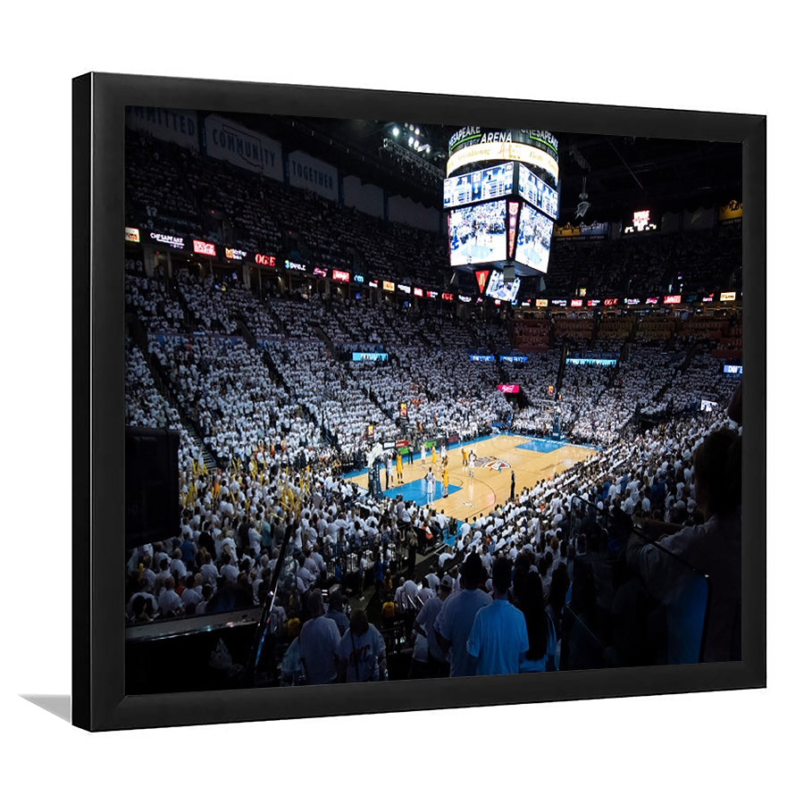 Chesapeake Energy Arena Playoffs, Stadium Canvas, Sport Art, Gift for him, Framed Art Print Wall Decor, Picture Framed