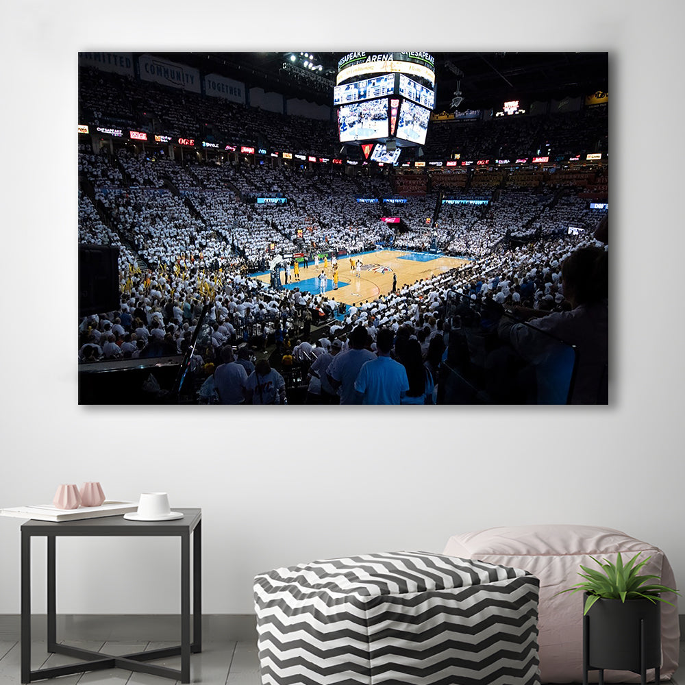 Chesapeake Energy Arena Playoffs, Stadium Canvas, Sport Art, Gift for him, Man Cave Decor, Art Print, Canvas Print Wall Art