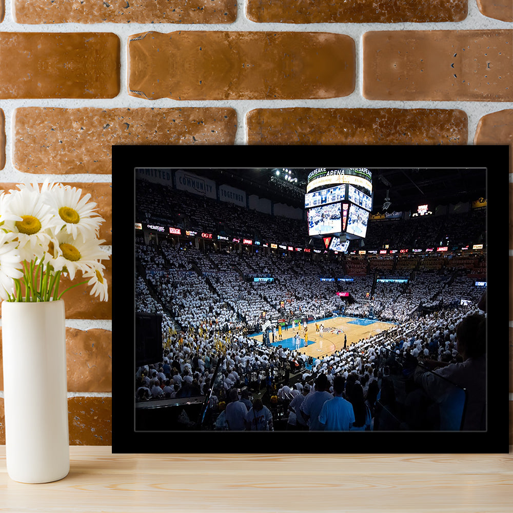 Chesapeake Energy Arena Playoffs, Stadium Canvas, Sport Art, Gift for him, Framed Art Print Wall Decor, Picture Framed