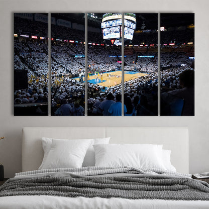 Chesapeake Energy Arena Playoffs, Stadium Canvas, Sport Art, 5 Panel B, Extra Large Canvas, Canvas Print Wall Art
