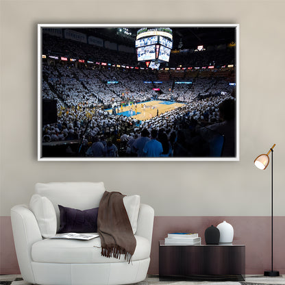 Chesapeake Energy Arena Playoffs, Stadium Canvas, Sport Art, Framed Canvas Print Wall Art, Floating Frame