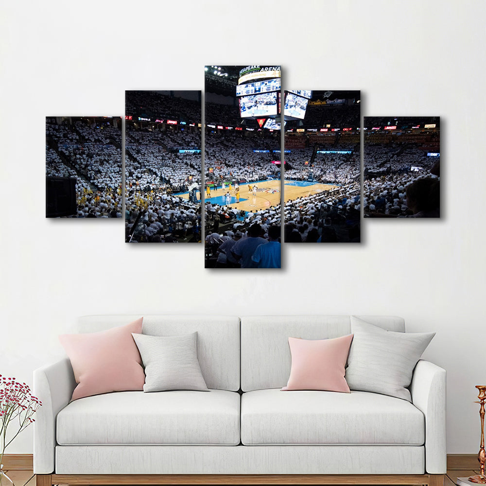 Chesapeake Energy Arena Playoffs, Stadium Canvas, Sport Art, Gift for him, 5 Panel, Large Canvas, Canvas Print Wall Art