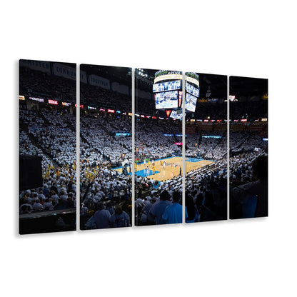 Chesapeake Energy Arena Playoffs, Stadium Canvas, Sport Art, 5 Panel B, Extra Large Canvas, Canvas Print Wall Art