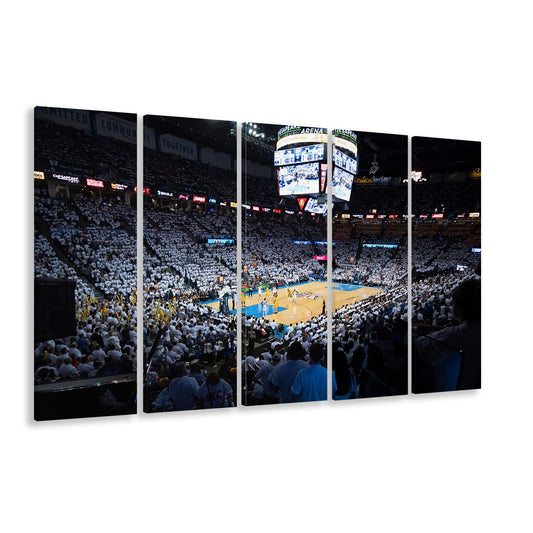 Chesapeake Energy Arena Playoffs, Stadium Canvas, Sport Art, 5 Panel B, Extra Large Canvas, Canvas Print Wall Art