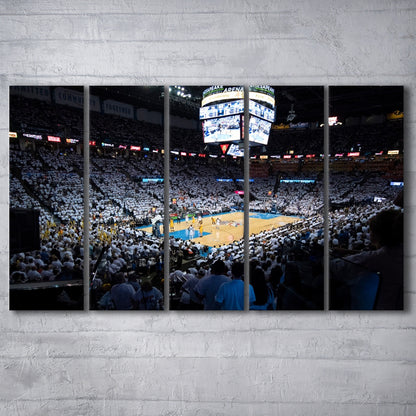 Chesapeake Energy Arena Playoffs, Stadium Canvas, Sport Art, 5 Panel B, Extra Large Canvas, Canvas Print Wall Art