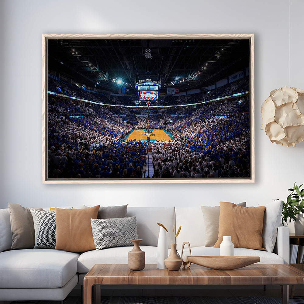 Chesapeake Energy Arena, Stadium Canvas, Sport Art, Framed Canvas Print Wall Art, Floating Frame