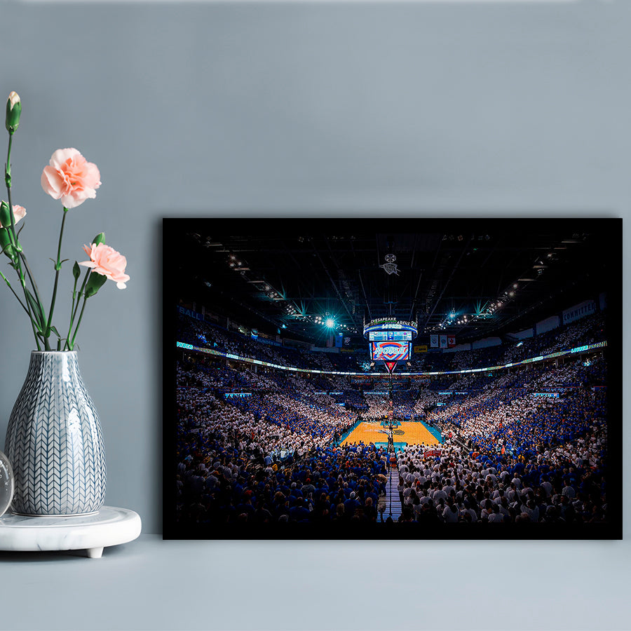 Chesapeake Energy Arena, Stadium Canvas, Sport Art, Gift for him, Framed Art Print Wall Decor, Picture Framed
